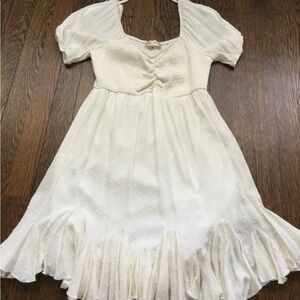 Altar’d State Cream Dress with Puff Sleeves